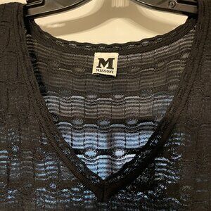 Missoni XL vintage crochet knit black top -in like new condition